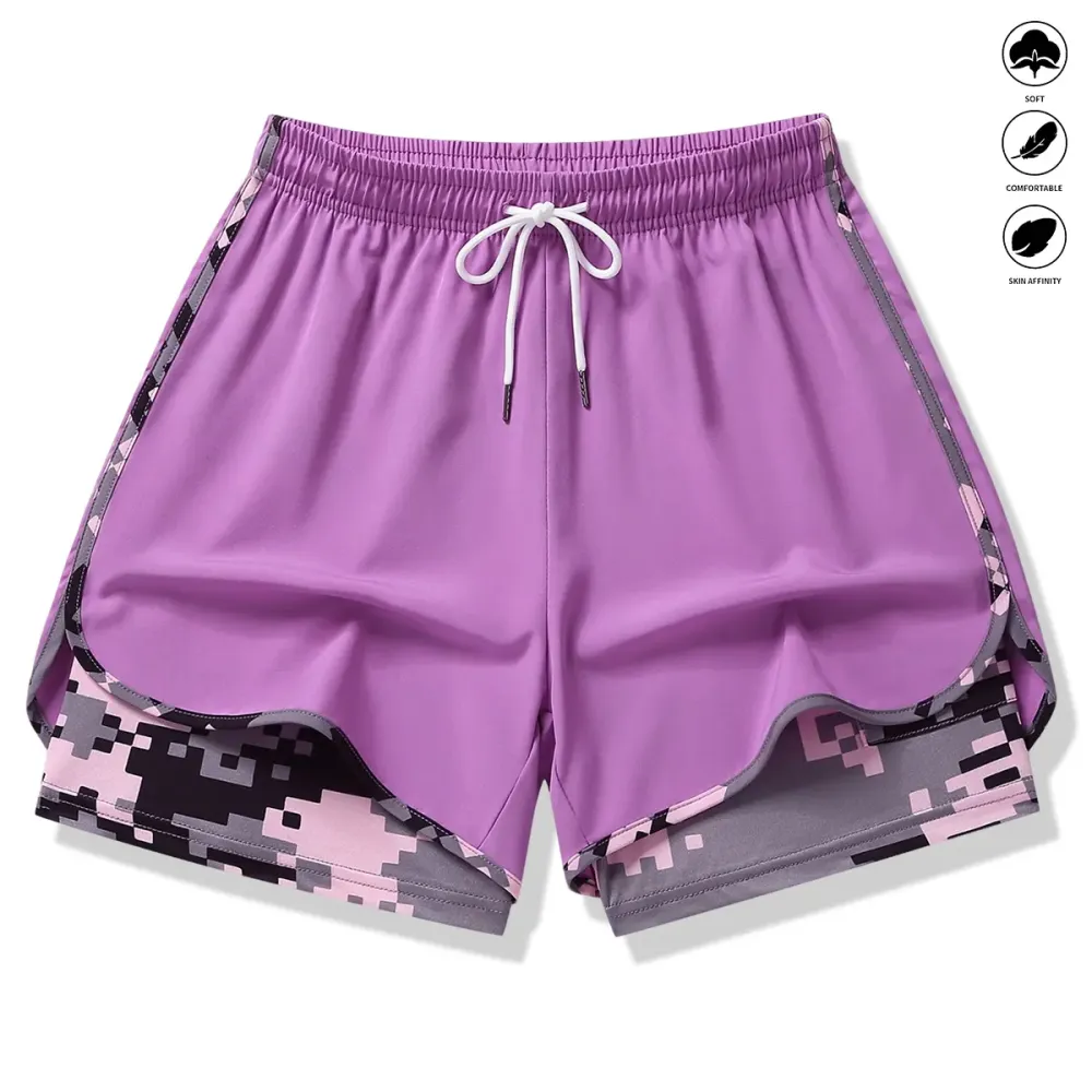 Women's Casual Athletic Shorts — Built-in Liner, Drawstring, and Elastic Waistband