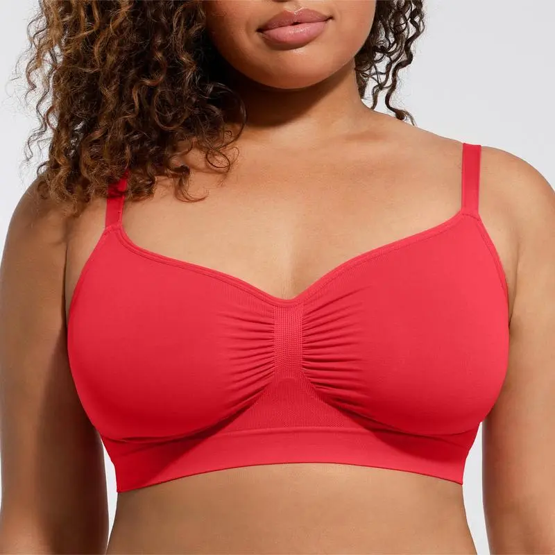 Women's Wireless Bra Comfort Bralettes No Underwire Unlined Cami Bra Seamless Tshirt Bras Sports Bra
