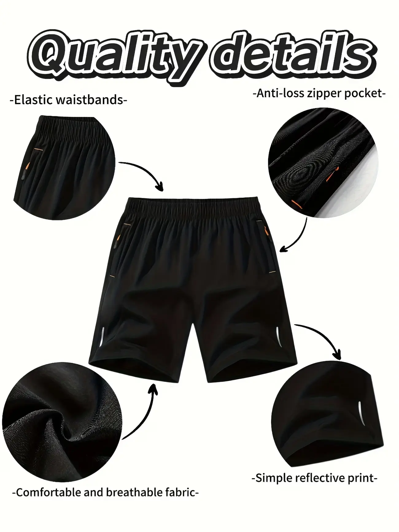Men's 5-Pack Dry-Fit Gym Shorts Comfortable & Breathable