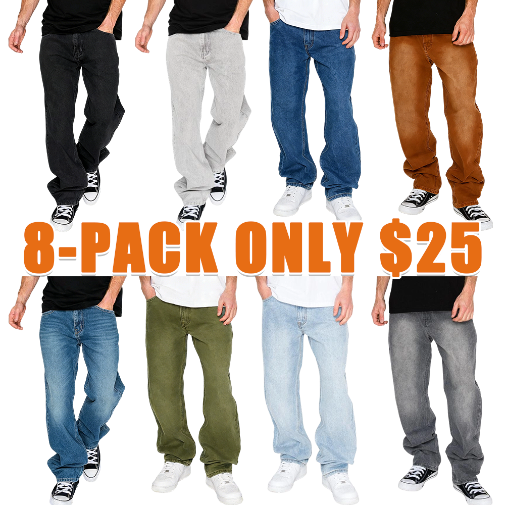 Men's 13oz 100% Cotton Baggy Denim Jeans
