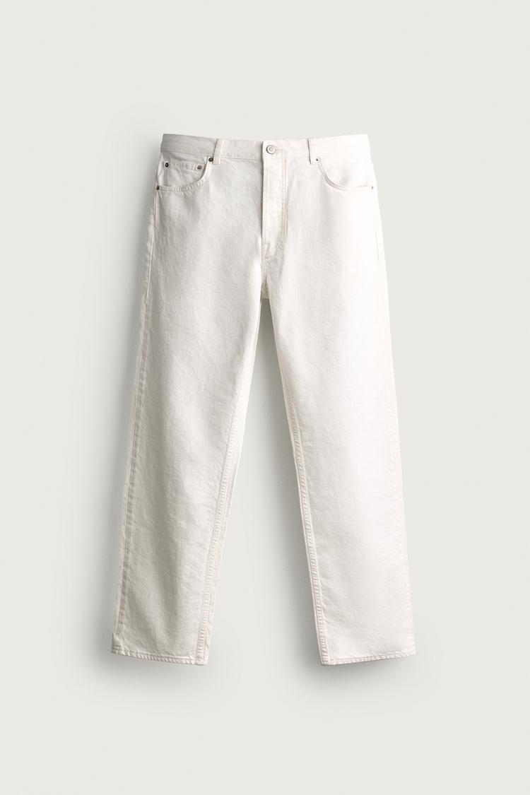 Classic Vintage-Washed Straight Fit Denim Jeans