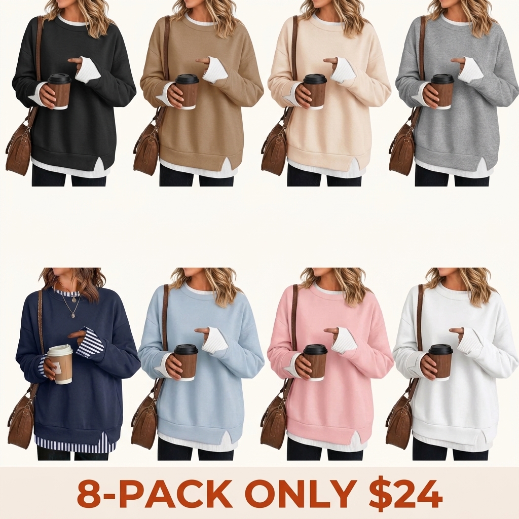 Women's faux-layered style sweatshirt