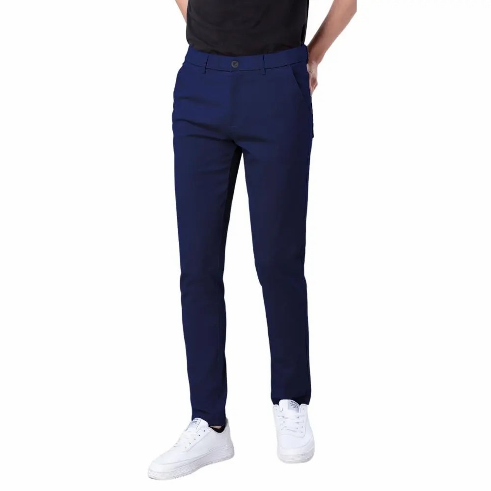 Men's Skinny Fit Khaki Pants – Tapered Casual Trousers with Stretch