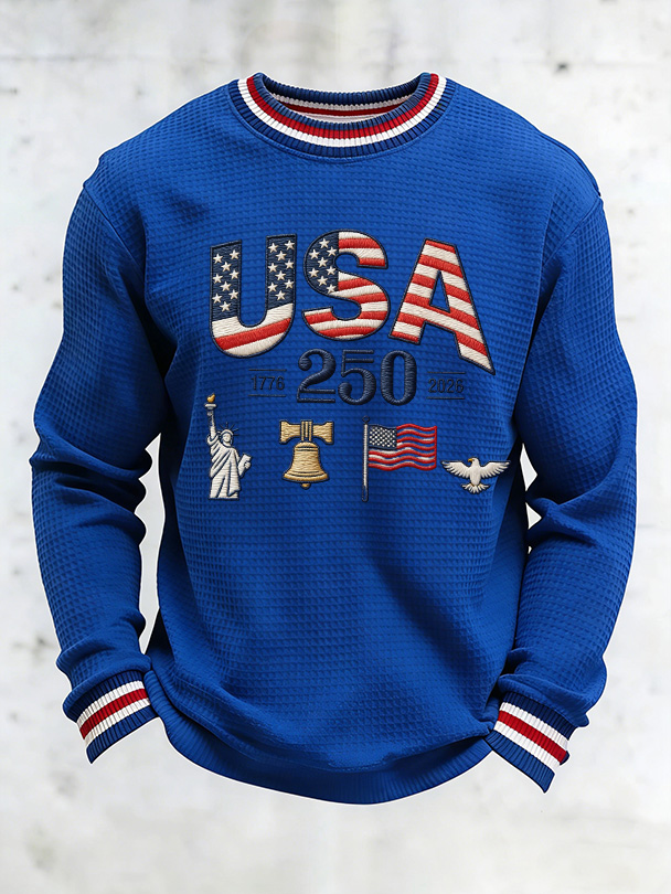 Unisex 250Th Anniversary Celebration Waffle Round Neck Long Sleeve T-Shirt