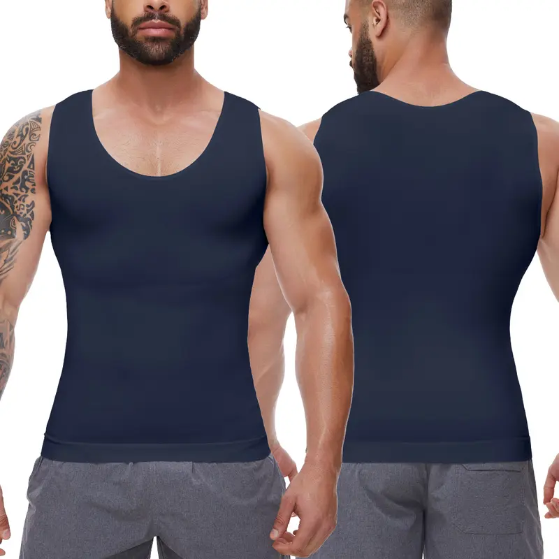 Men's Body-Shaping Vest — Moderate-Compression Shapewear. Crafted from comfortable, stretchy, and lightweight fabric that is breathable and gentle on the skin.