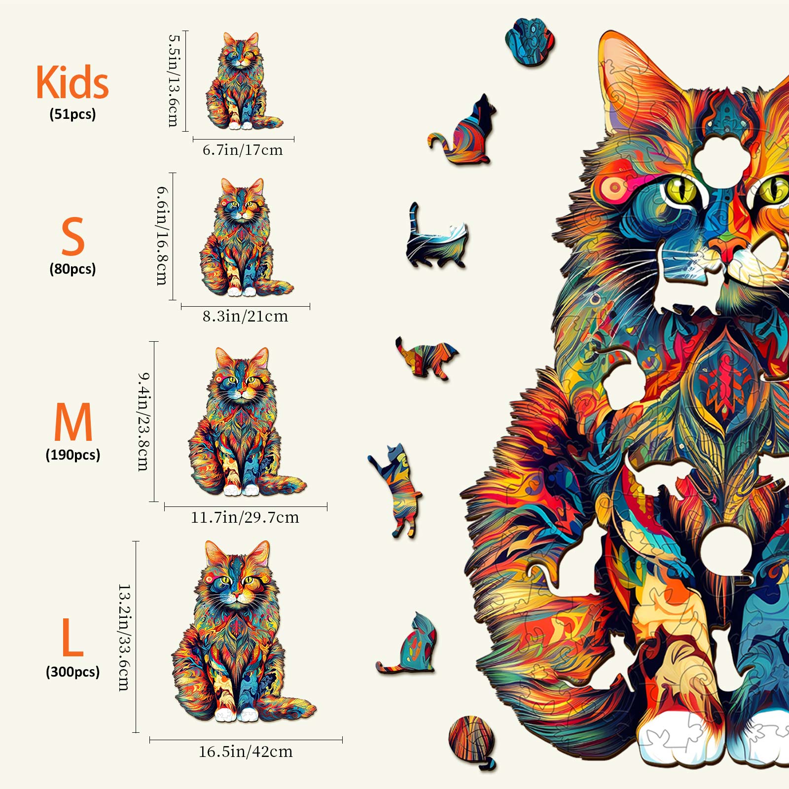Maine Coon Wooden Jigsaw Puzzle