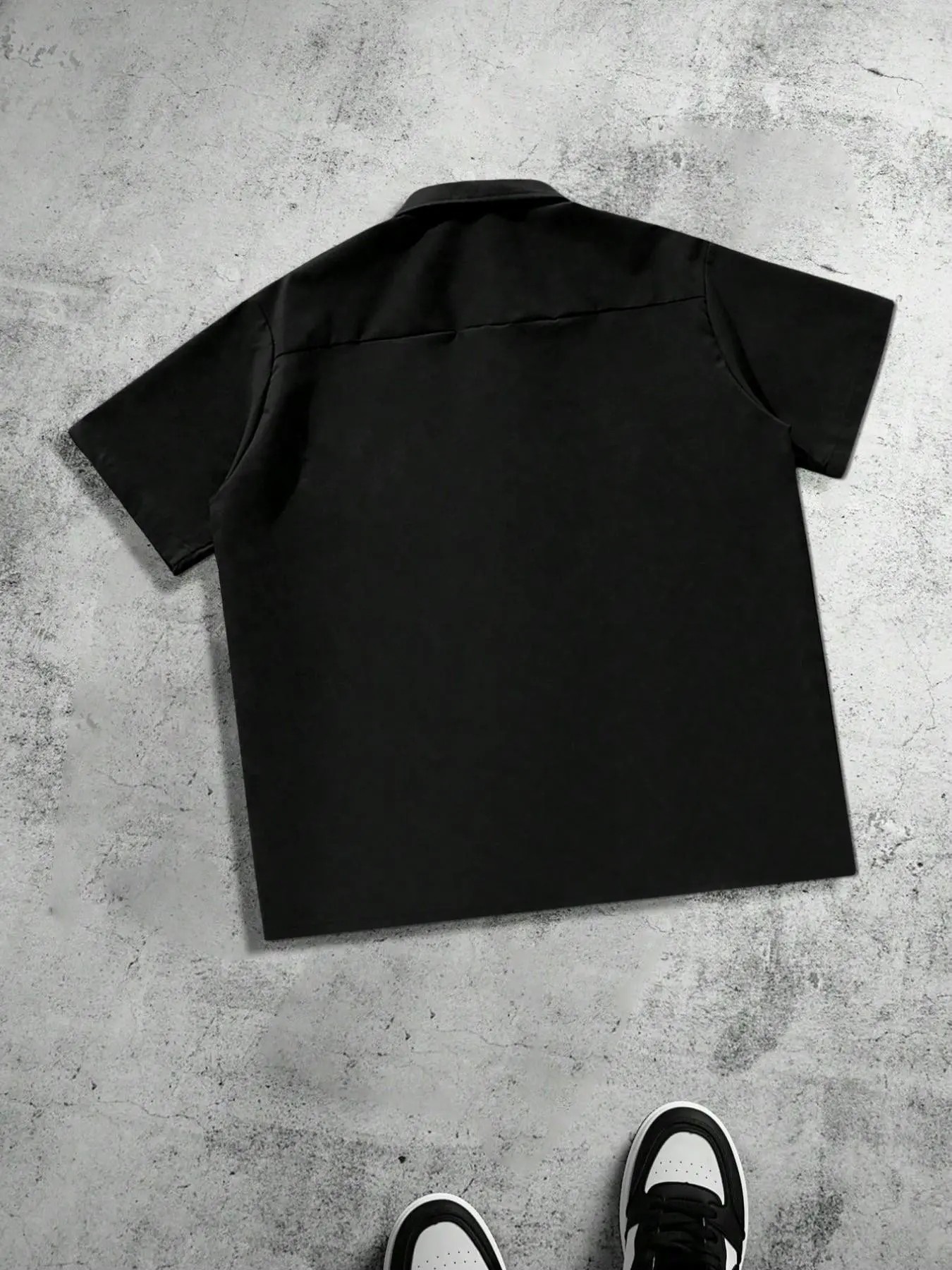 Men's Plus Size Casual Loose Fit Work Shirt, Button Front, Square Short Sleeve, Multiple Pockets, Urban Style, Perfect Gift