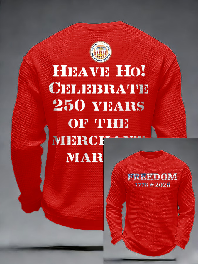 Unisex 250Th Anniversary Celebration Waffle Round Neck Long Sleeve T-Shirt