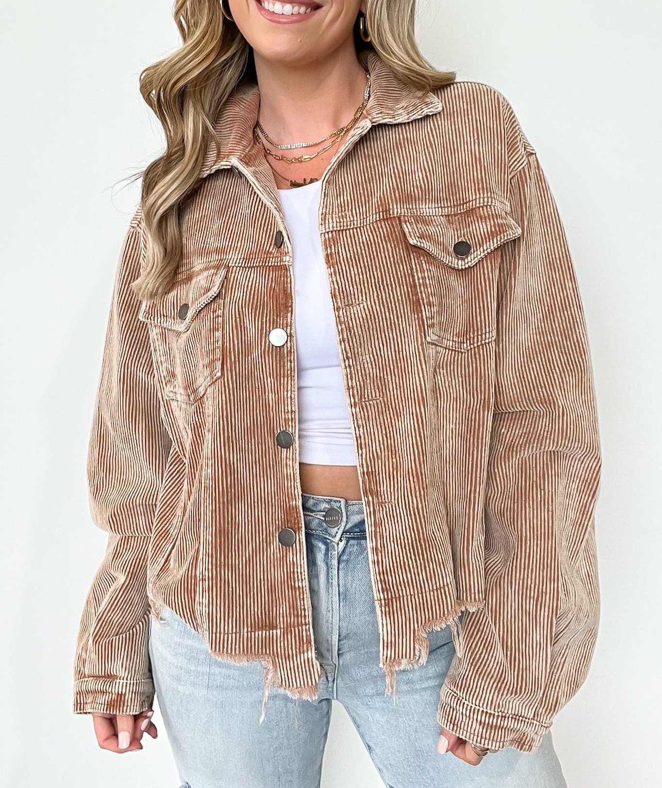 Mainstream Raw Edge Corduroy Jacket