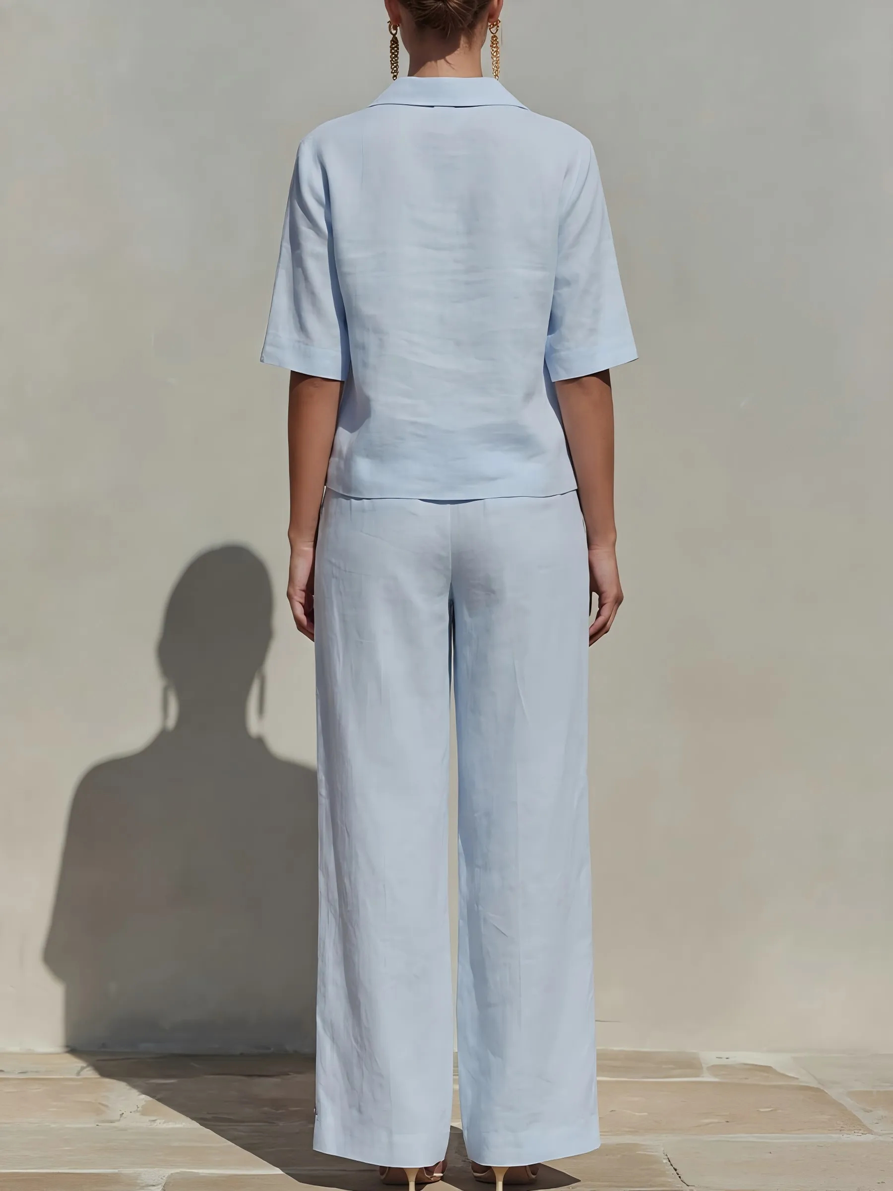 New Arrivals🔥Women's Solid Cotton Linen Two-Piece Set