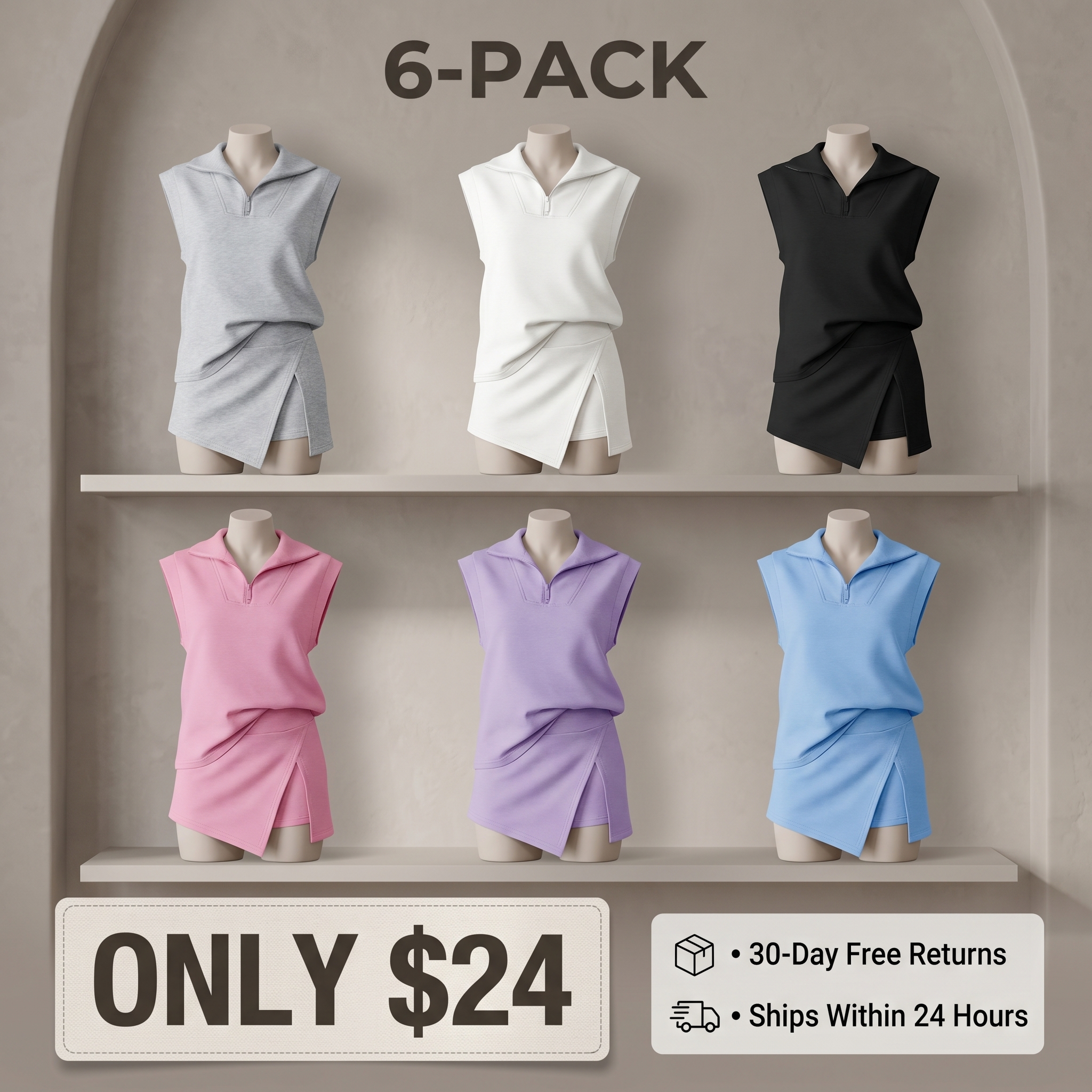 Women's Two-Piece Skirt Set (Tennis Wear / Casual Sportswear)