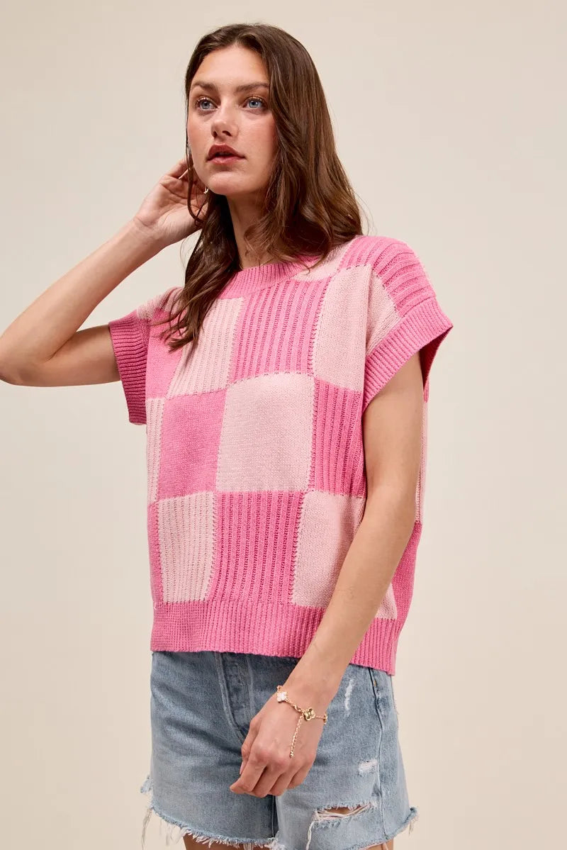 Check Plaid Casual Sweater Top