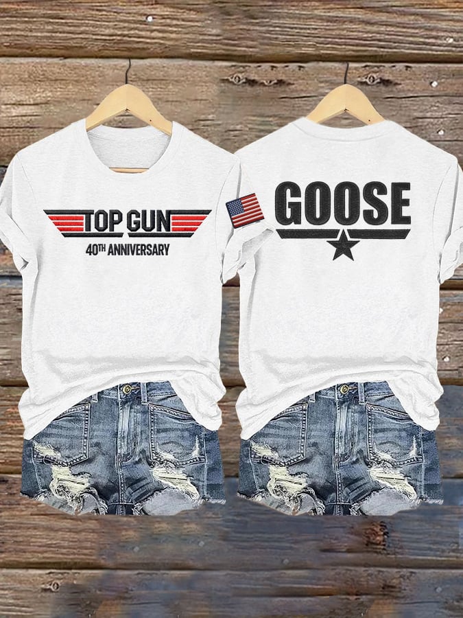 Women's Retro Talk To Me Goose 40th Anniversary Print T-Shirt