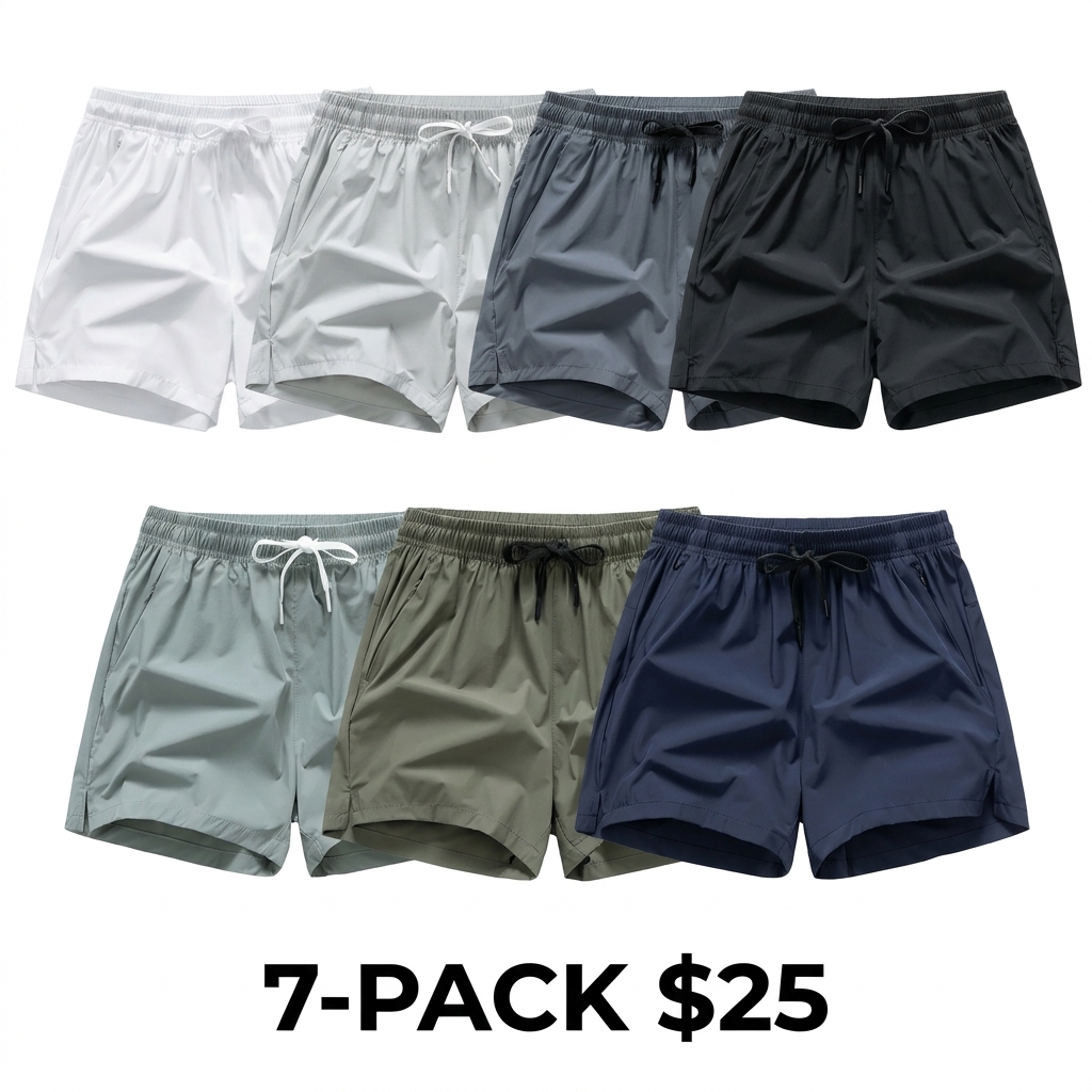 Men's Breathable Zipper Pocket Shorts – Casual Drawstring Athletic Fit