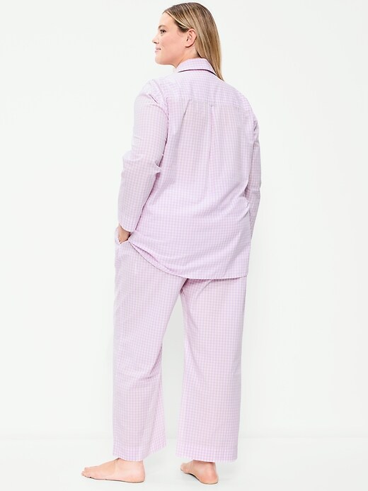 Poplin Pajama Pant Set Purple Gingham