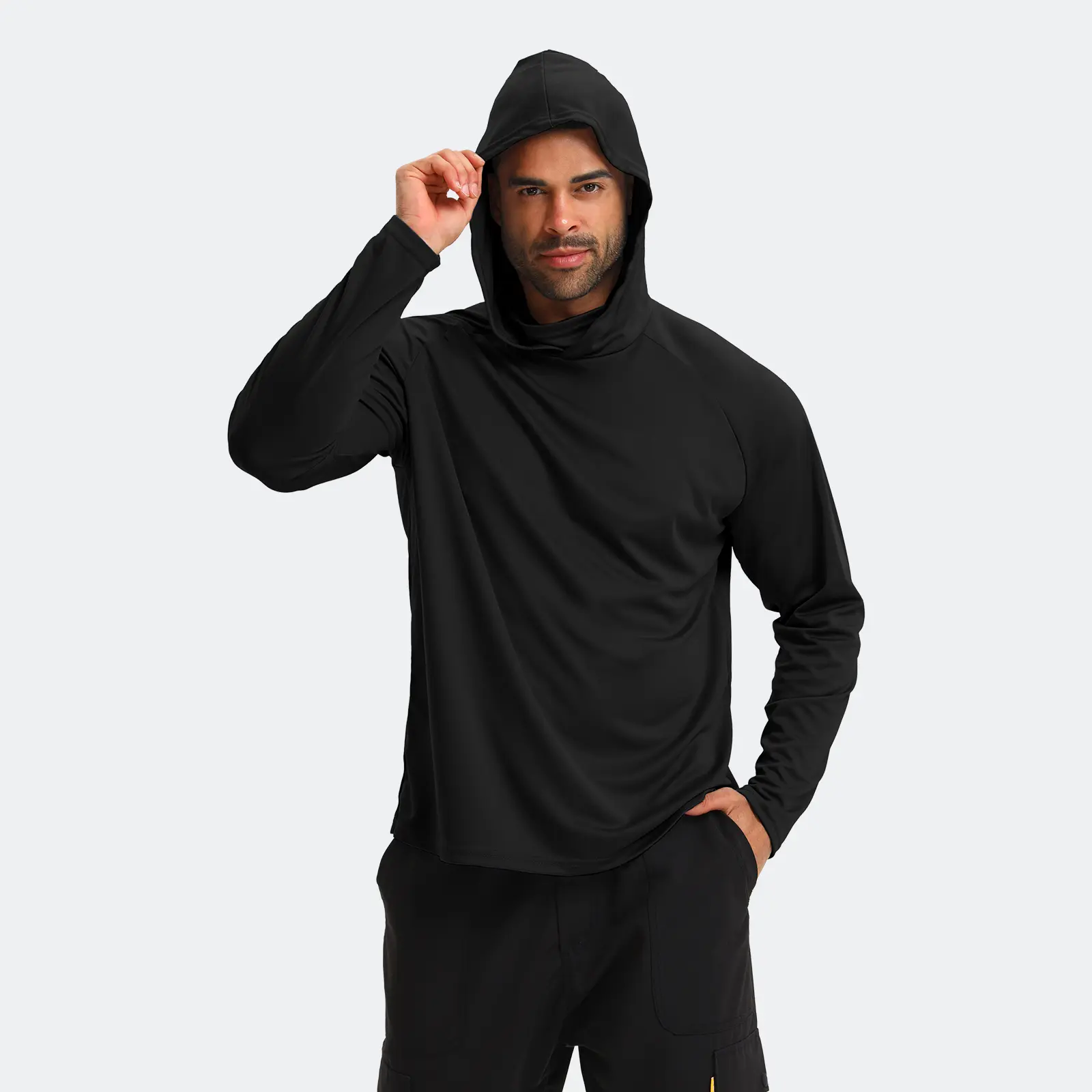 Men's 6 Pack UV Sun Protection Hoodie | Rash Guard with Face Mask