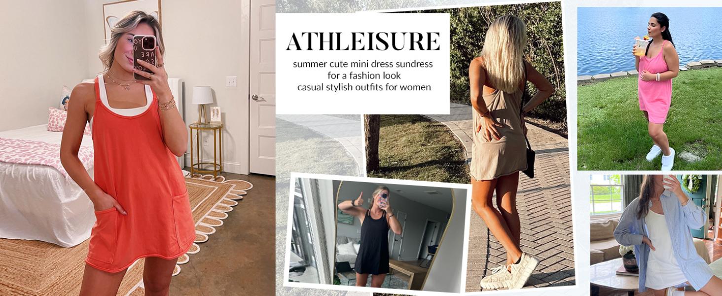 ⚡Mother's Day Sale🔥 Women's Summer Sleeveless Mini Dress with Built-in Shorts