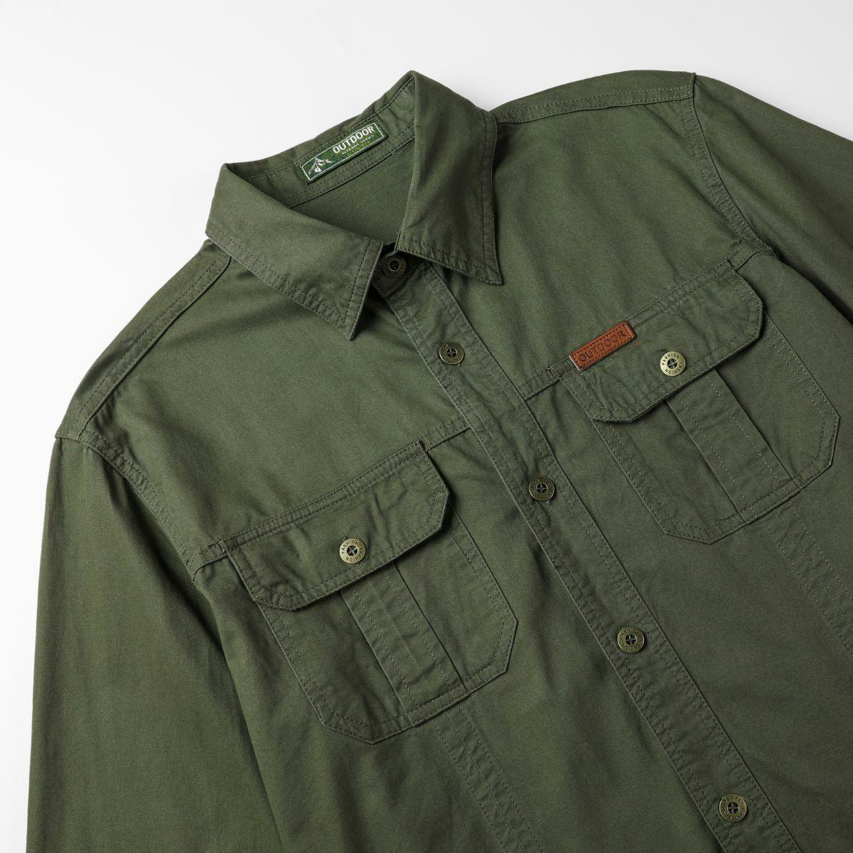 Men's Long Sleeve Workwear Shirt - Outdoor Casual Versatile Top