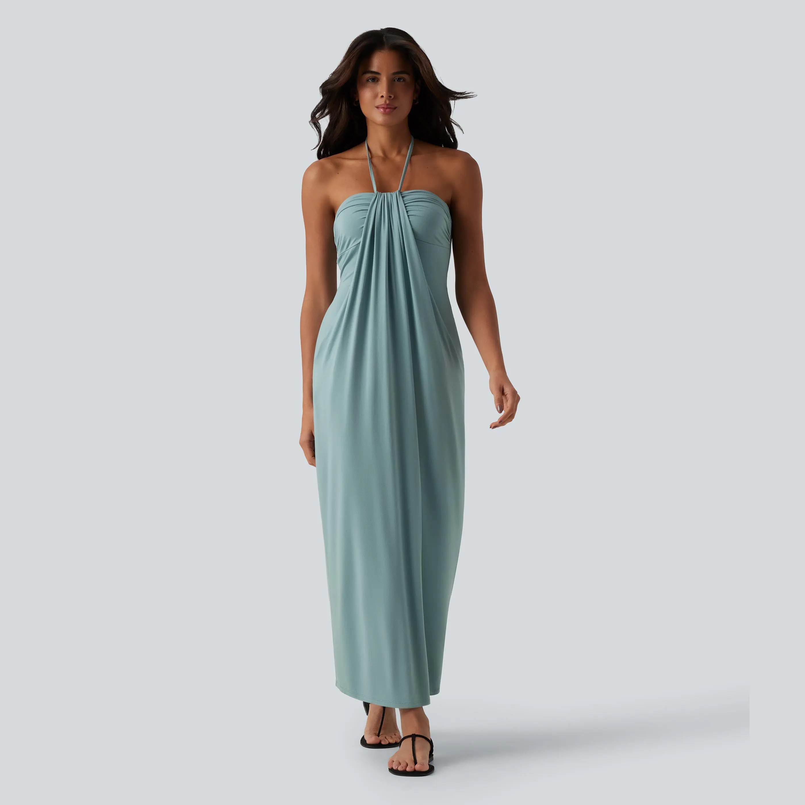 【Creator’s Pick】Halter Tie Back Maxi Dress with Pockets