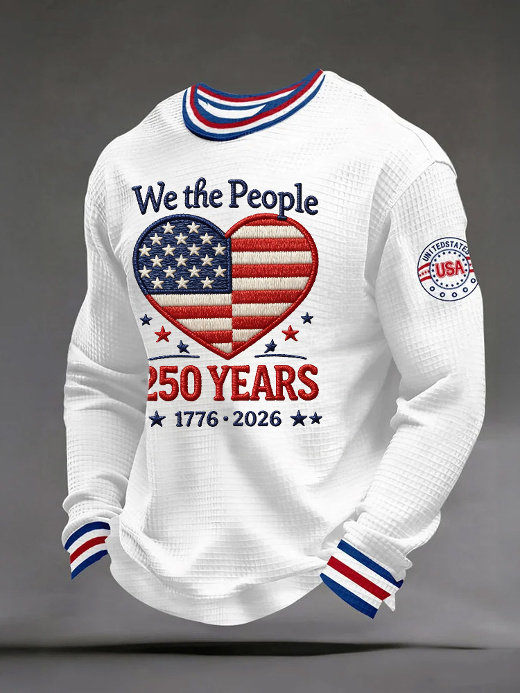 Unisex 250Th Anniversary Celebration Waffle Round Neck Long Sleeve T-Shirt