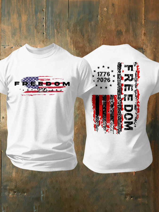 Men's American Flag Commemorative 250th Anniversary Classic Pattern Short Sleeve T-shirt