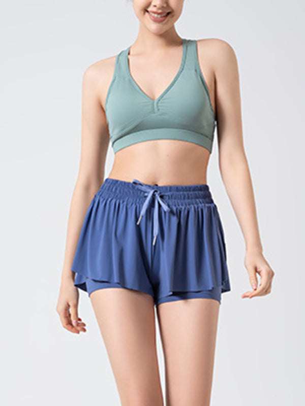 2 In 1 Shorts Yoga Clothes Running Fitness Sports Tennis Skirt Pants Large Size Sports Shorts