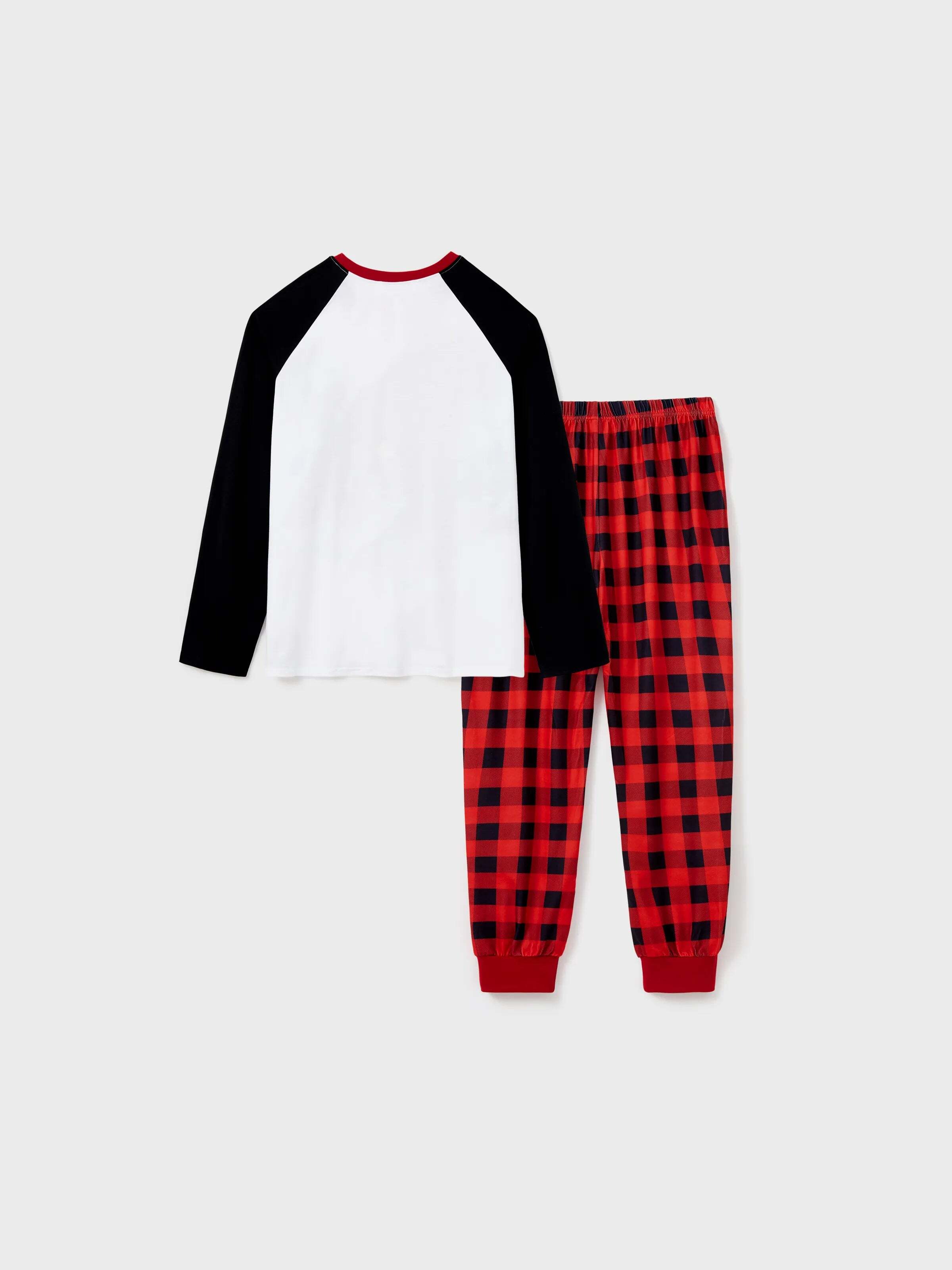 Christmas Family Matching Santa Print Raglan Sleeves Pajamas Sets with Christmas Socks (SGS Certied Safety) Red