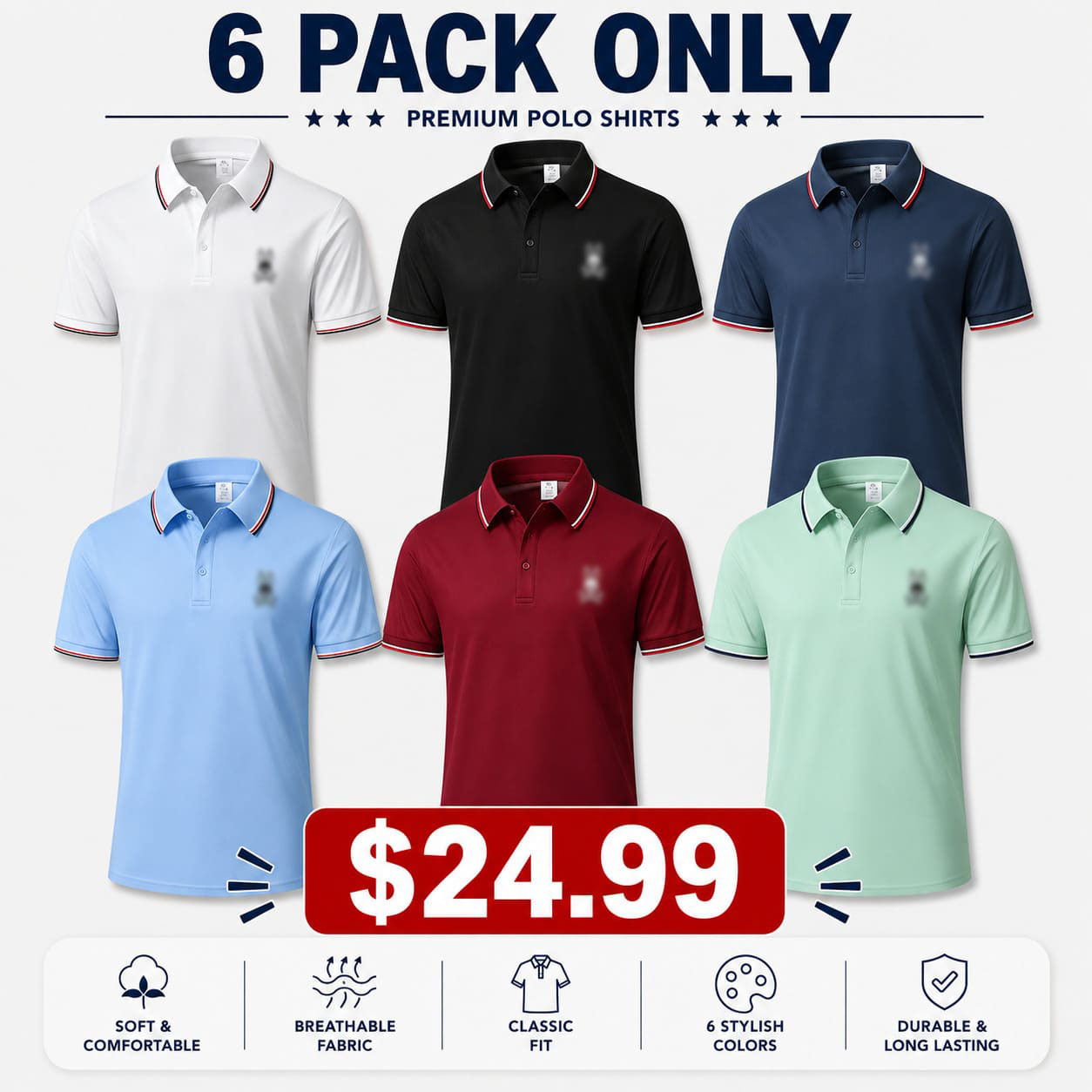 Men’s Casual Short-Sleeve Polo Shirt Set