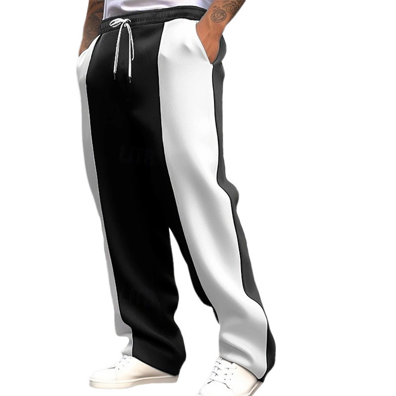 Loose waist quick-drying jogging trousers with contrasting colors
