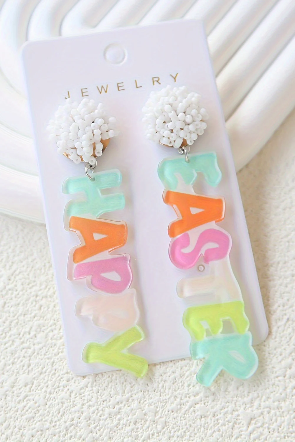 Easter Bunny Doll Wooden Earrings