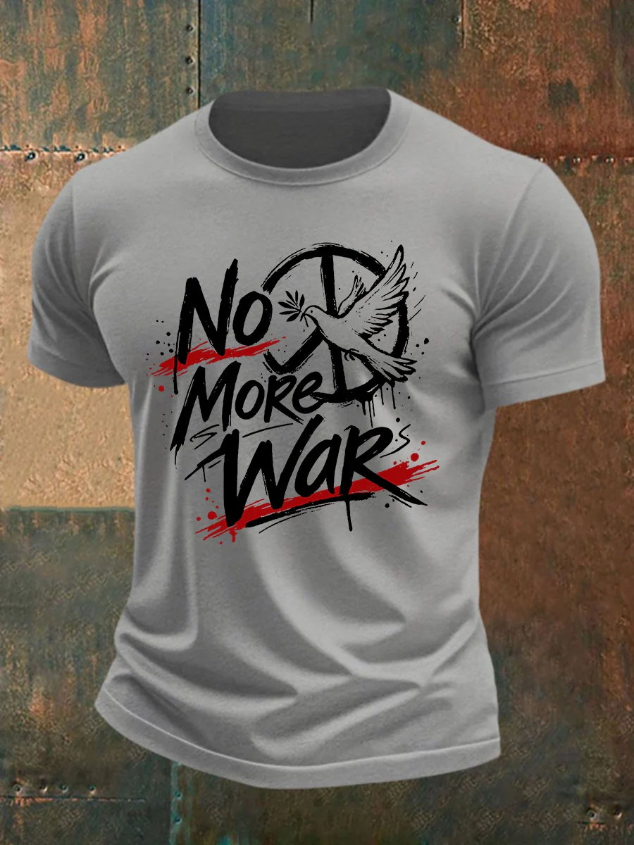 Men's No War cotton short-sleeved T-shirt