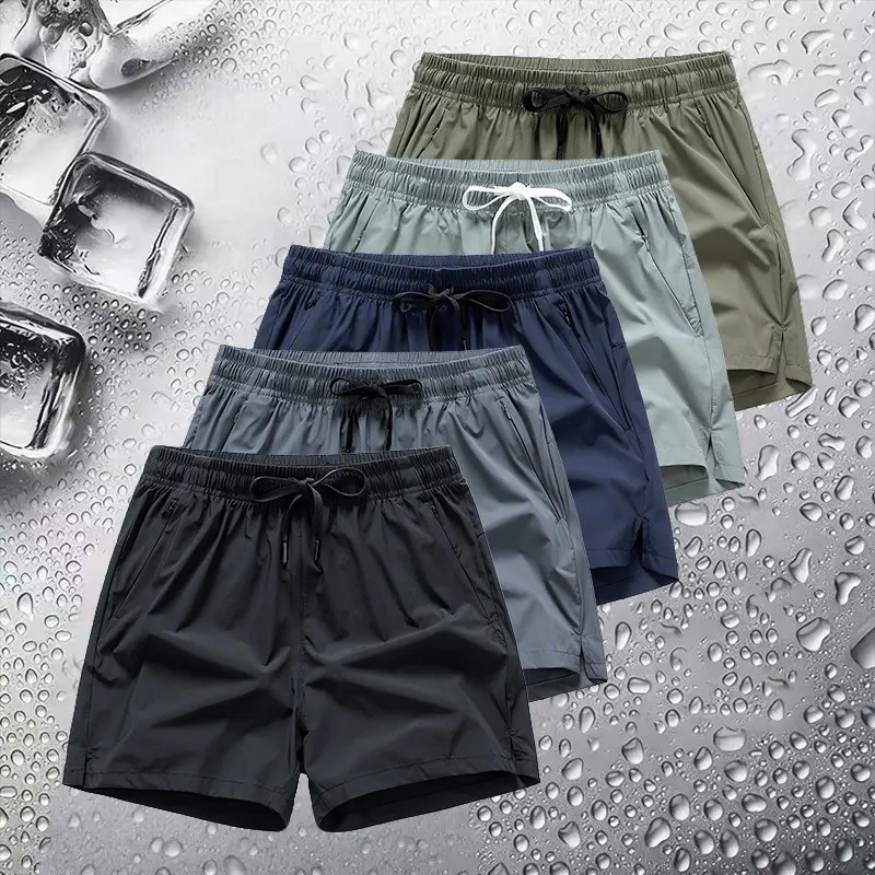 Men's Breathable Zipper Pocket Shorts – Casual Drawstring Athletic Fit