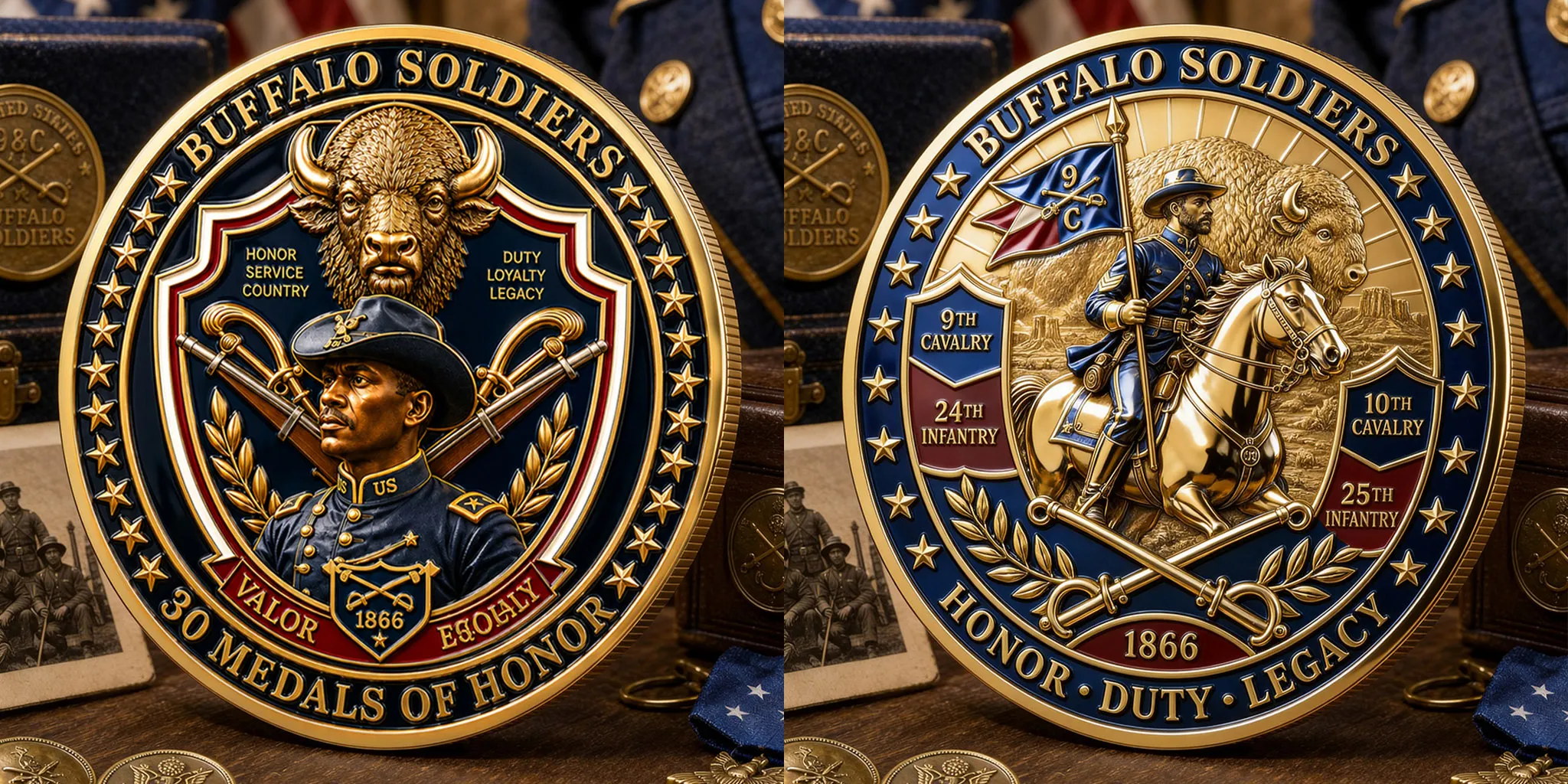 Buffalo Soldiers 1866 Heritage Commemorative Metal Medal