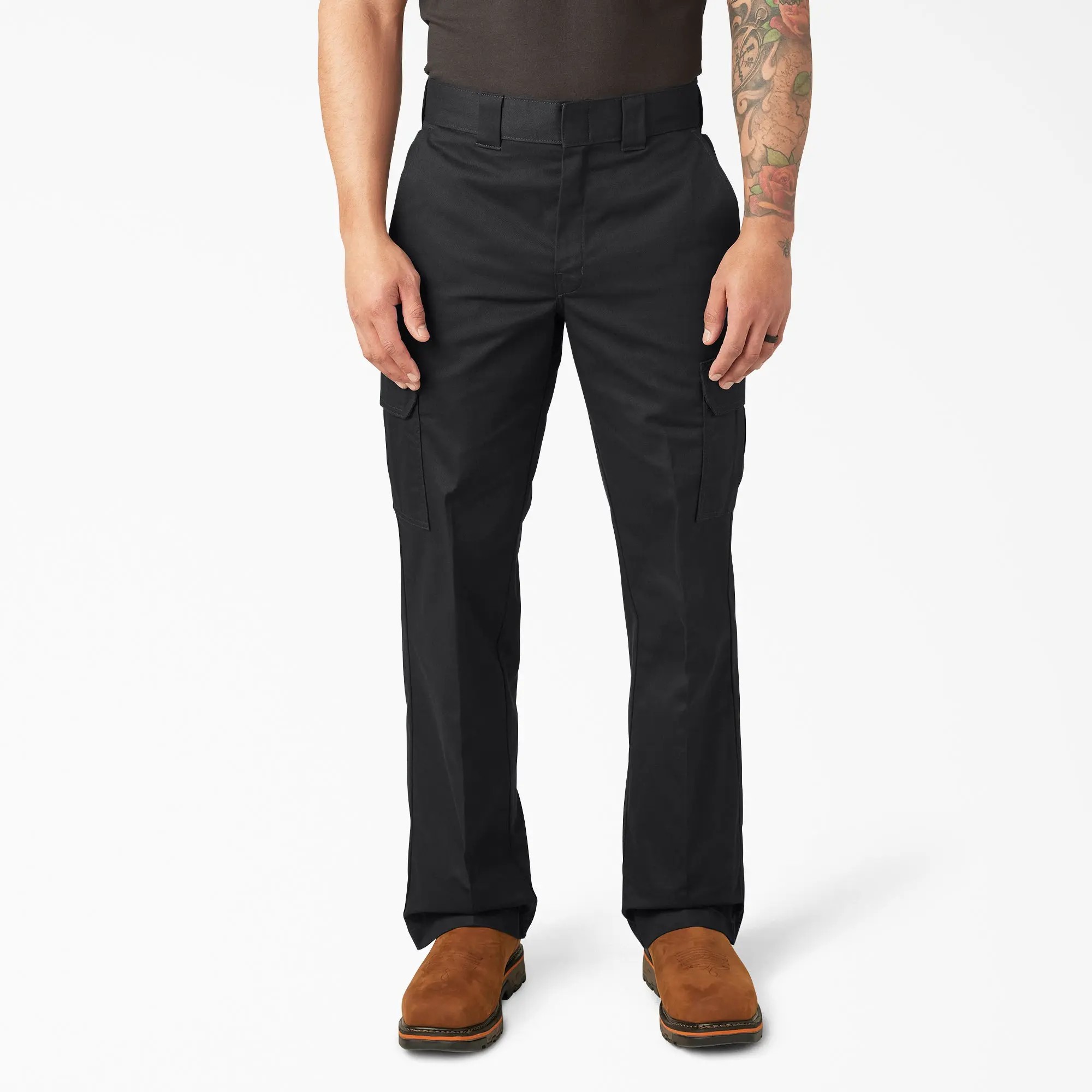 Men’s Relaxed Fit Cargo Work Pants, Wrinkle-Resistant Fabric, Easy-Care
