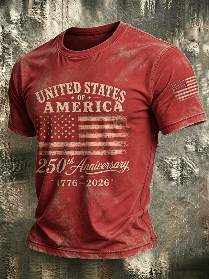 250Th Anniversary Washed And Worn Round Neck T-Shirt In The United States