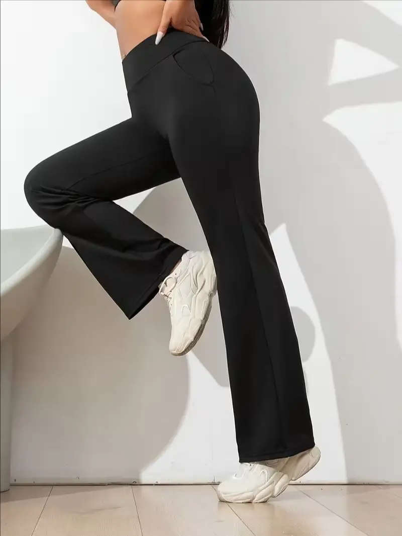 Women's High Stretch Micro Flare Sweatpants Soft Elastic Flare Yoga Pants