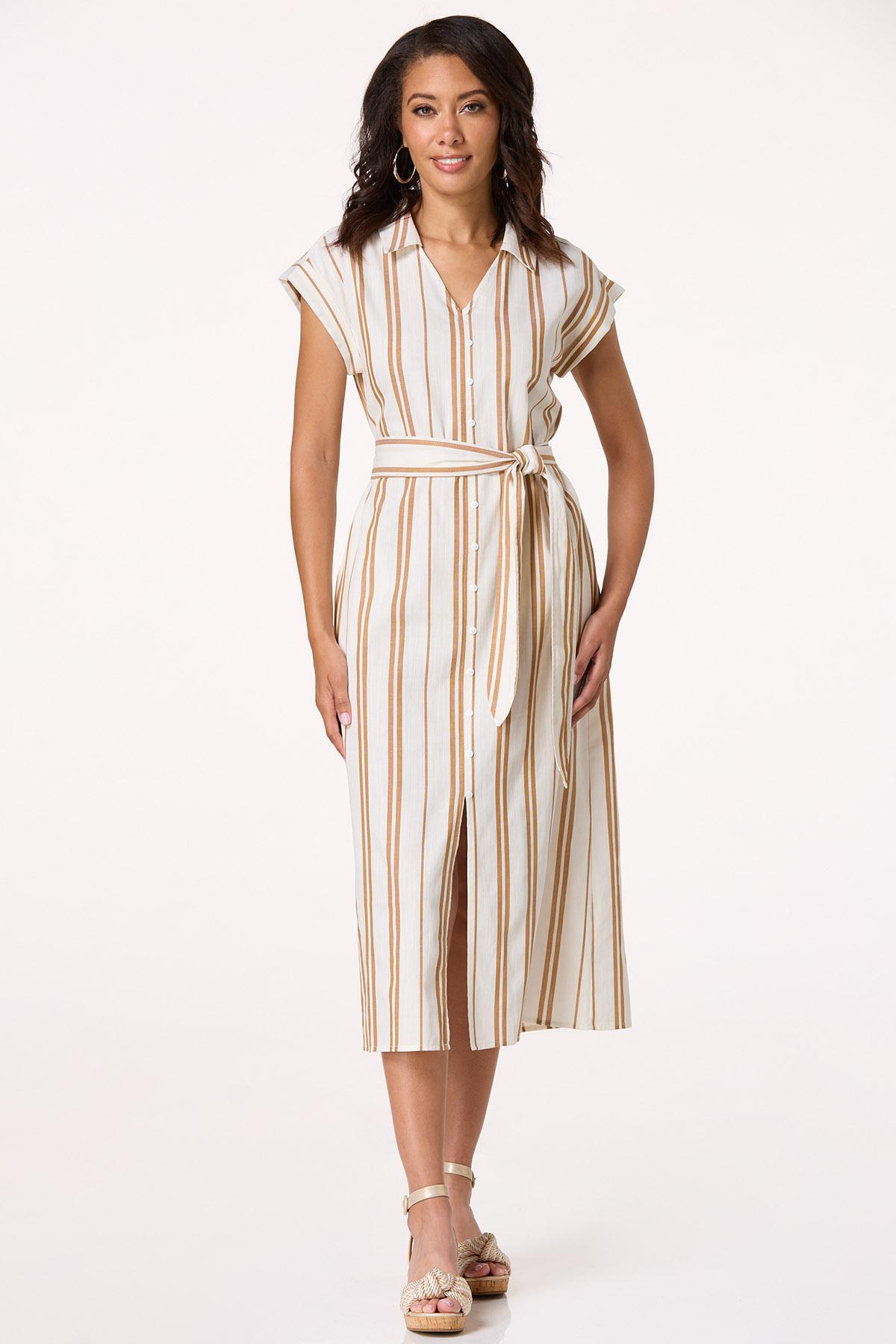 Stripe Midi Shirt Dress