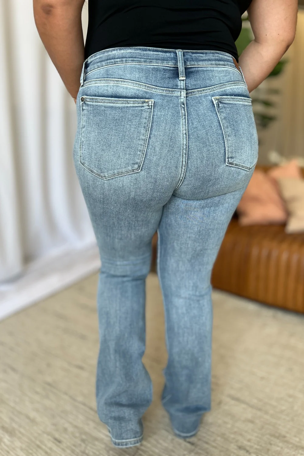 Blue Full Size Medium Rise Bootcut Jeans