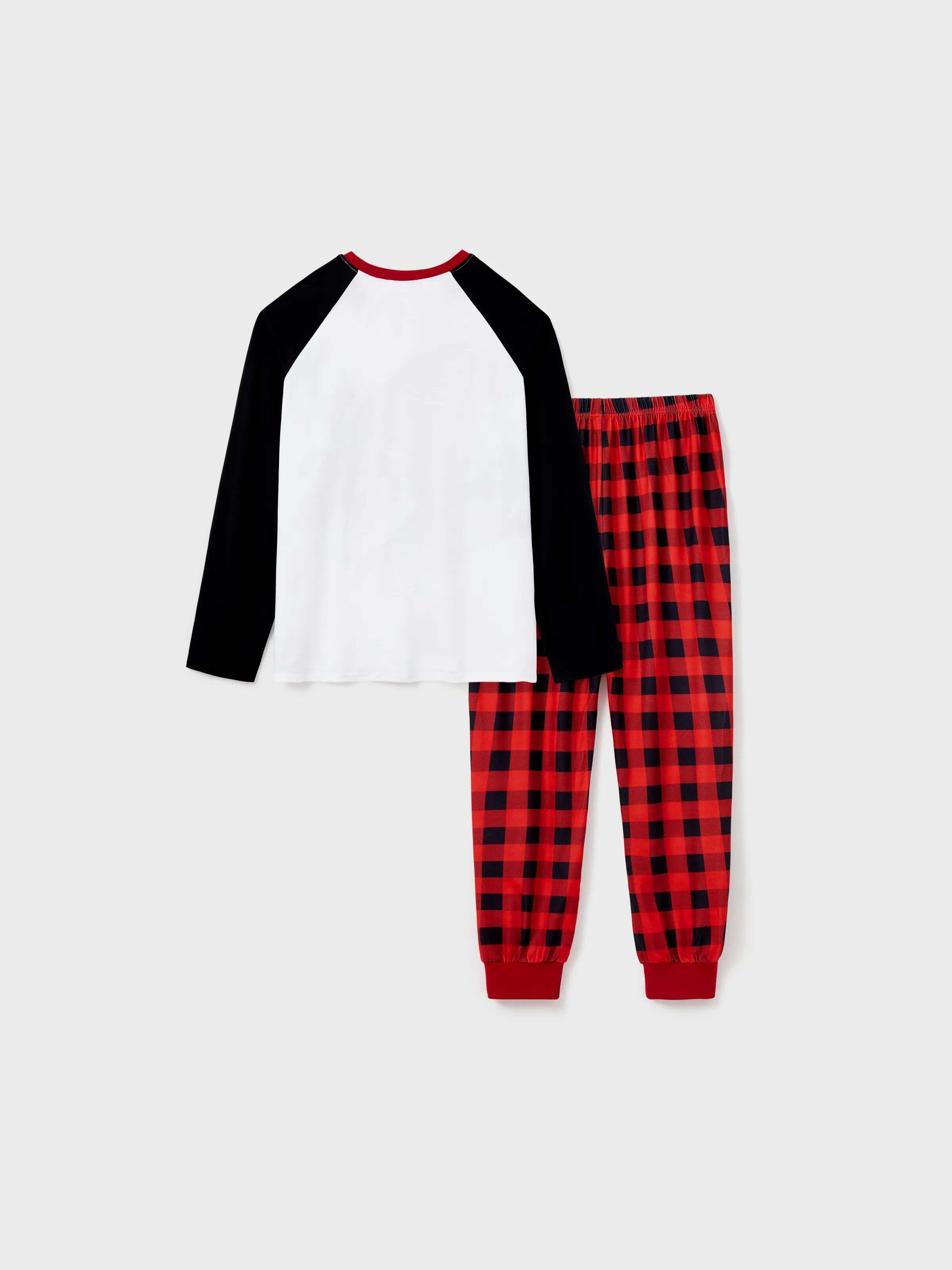 Christmas Family Matching Santa Print Raglan Sleeves Pajamas Sets with Christmas Socks (SGS Certied Safety) Red