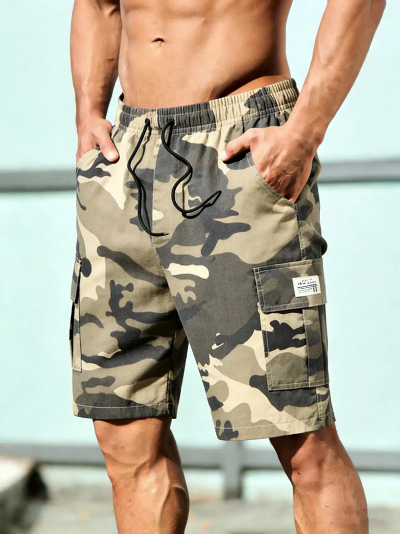 Men’s Camouflage Cargo-Style Shorts