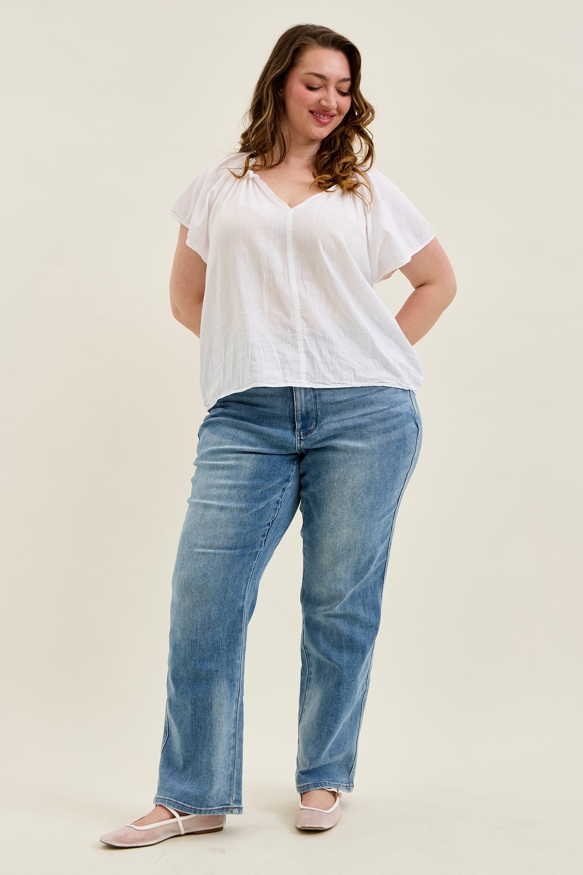Kamila High Rise Tummy Control Straight Jeans - PLUS