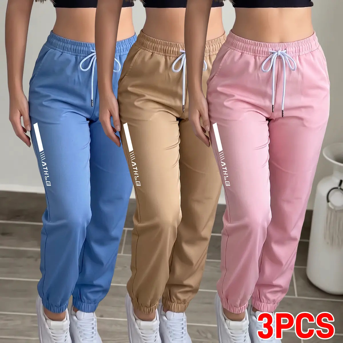 Women's Lightweight Ultra-Thin Straight-Leg Casual Athletic Pants