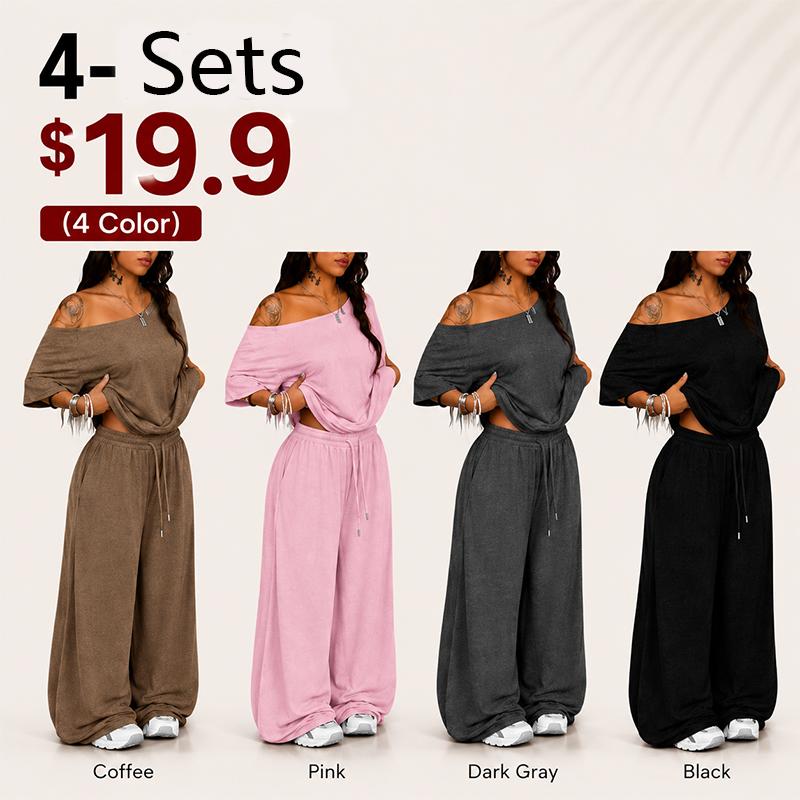 Women's Asymmetrical Neck 2-Piece Set