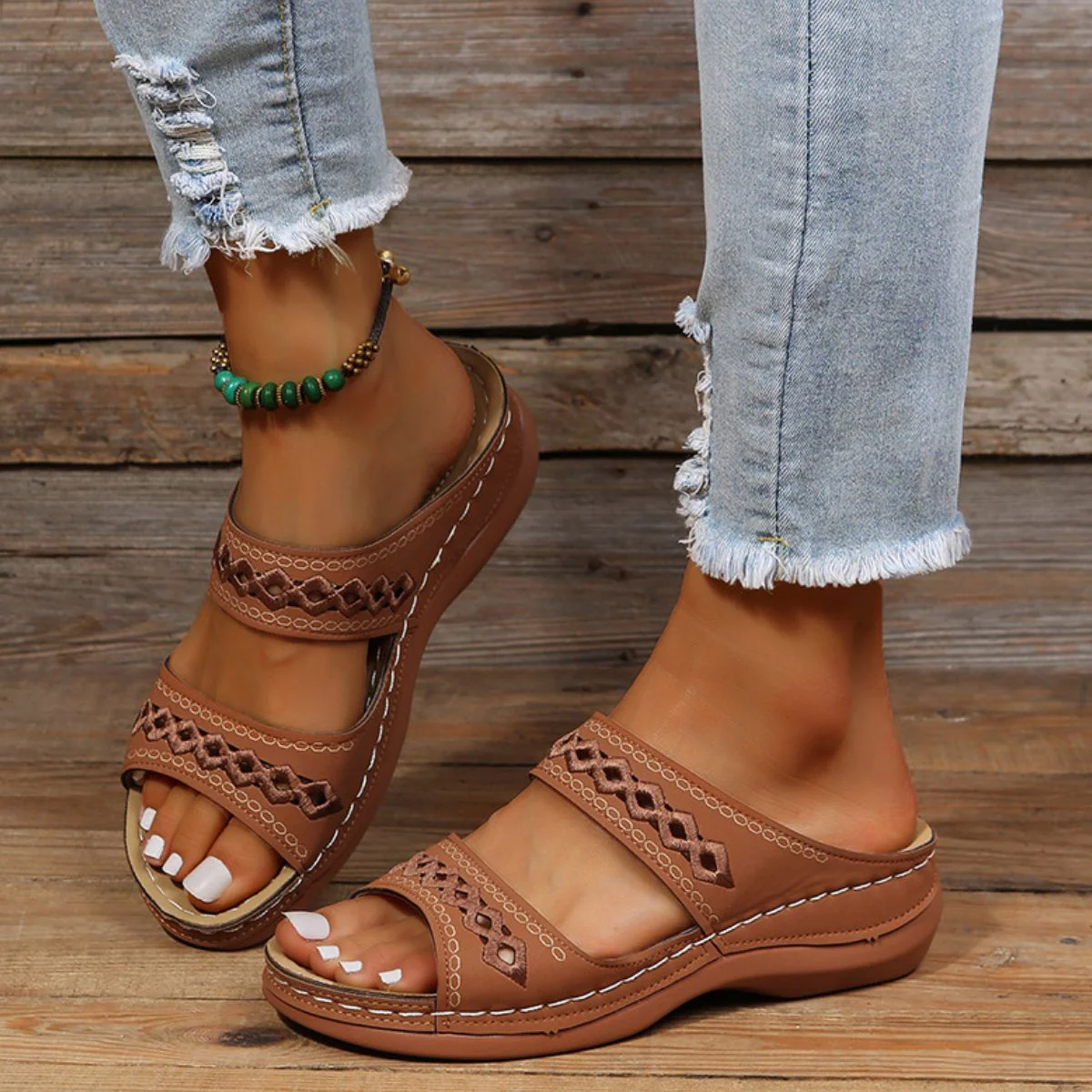 Open Toe Flats Sandals (multiple color options)