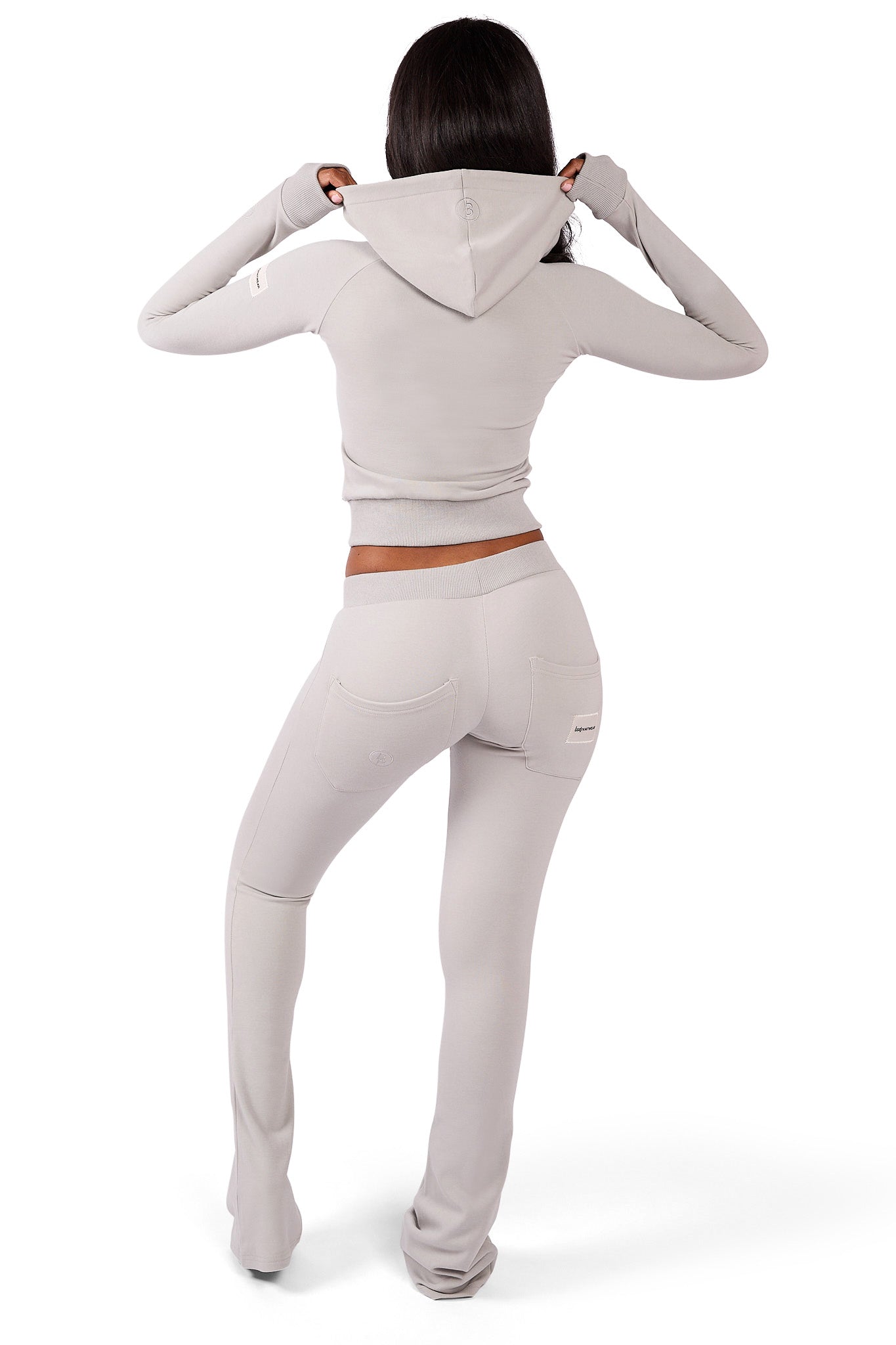 BODY KNITWEAR ZIP HOODIE (PALE GREY)