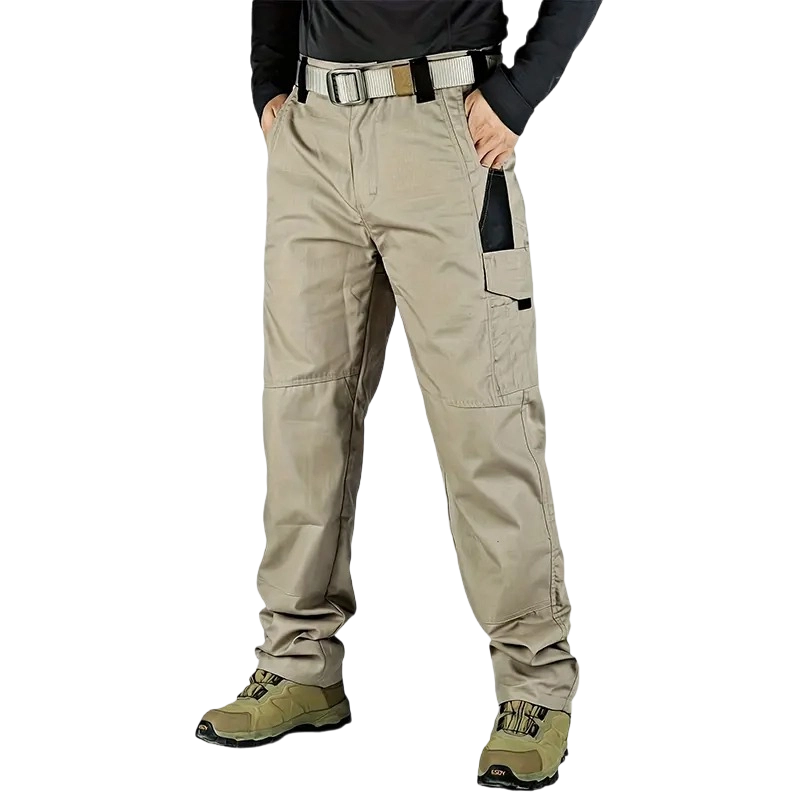 Men's Solid Color Tactical Work Pants,230g/m² new fabric，with Multiple Pockets and Zipper Closures