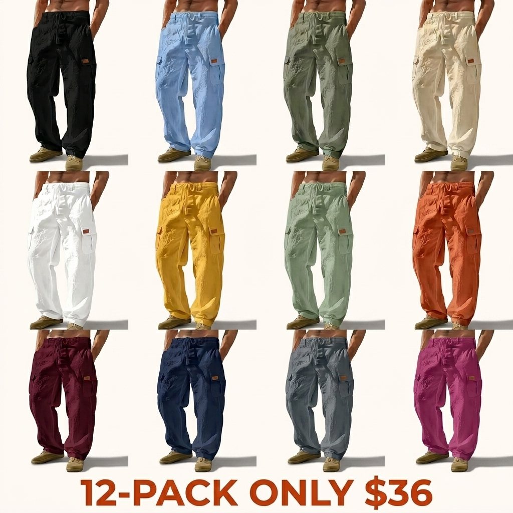 Men's Linen Cargo Trousers
