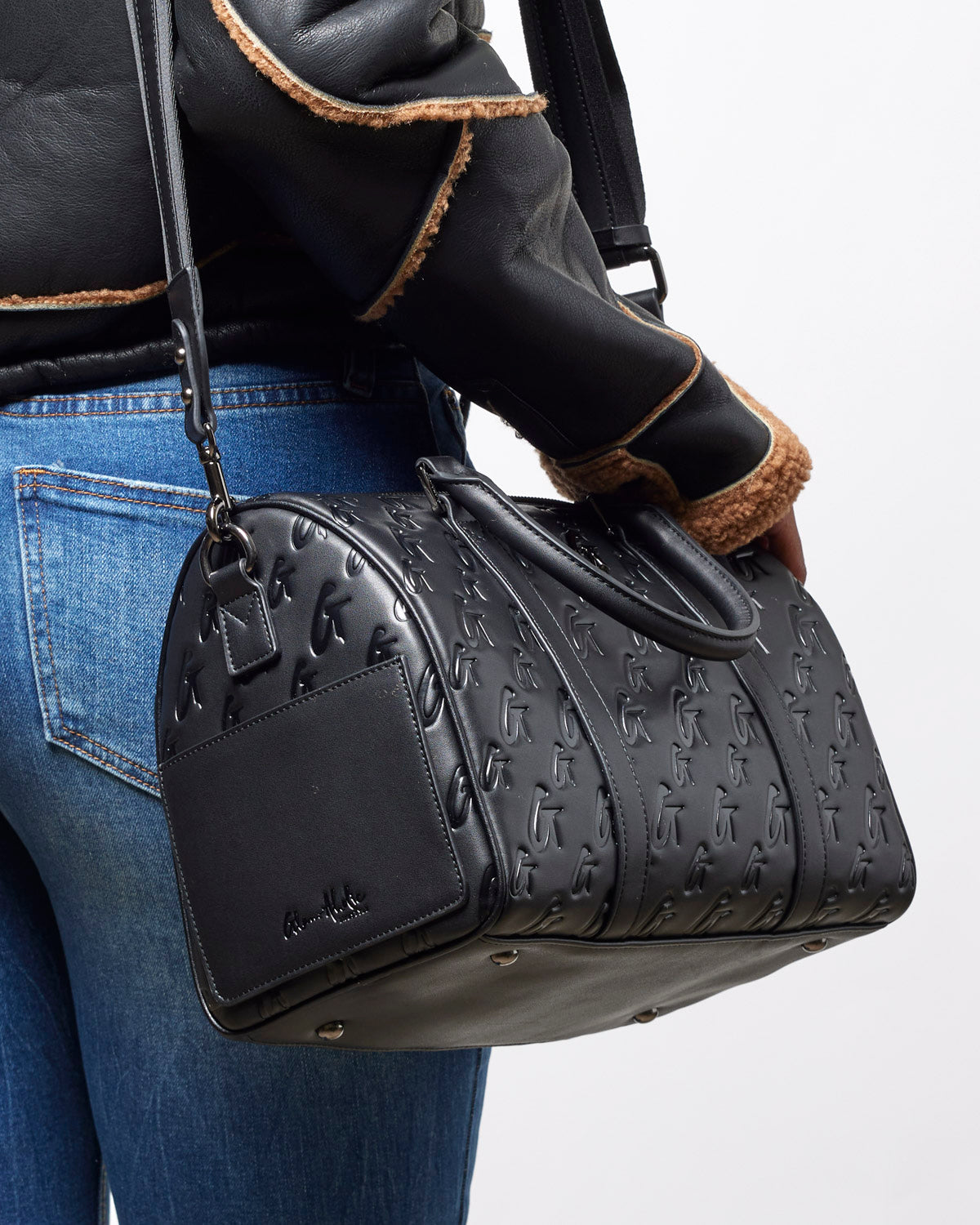 LARGE MONOGRAM GAL BOSTON BAG - BLACK