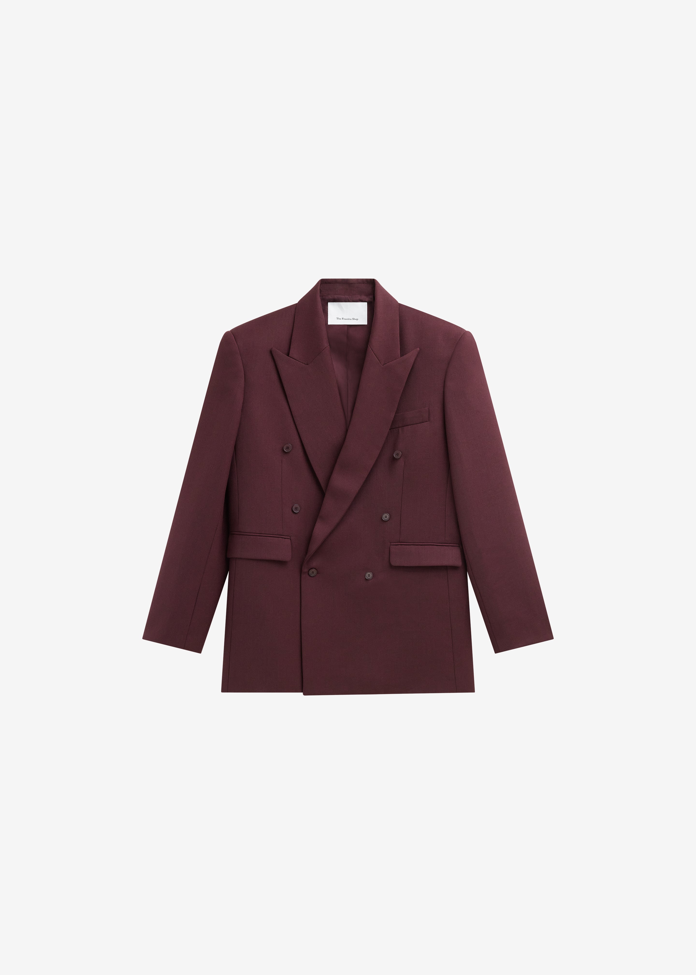 Monterey Structured Wool Blazer - Burgundy