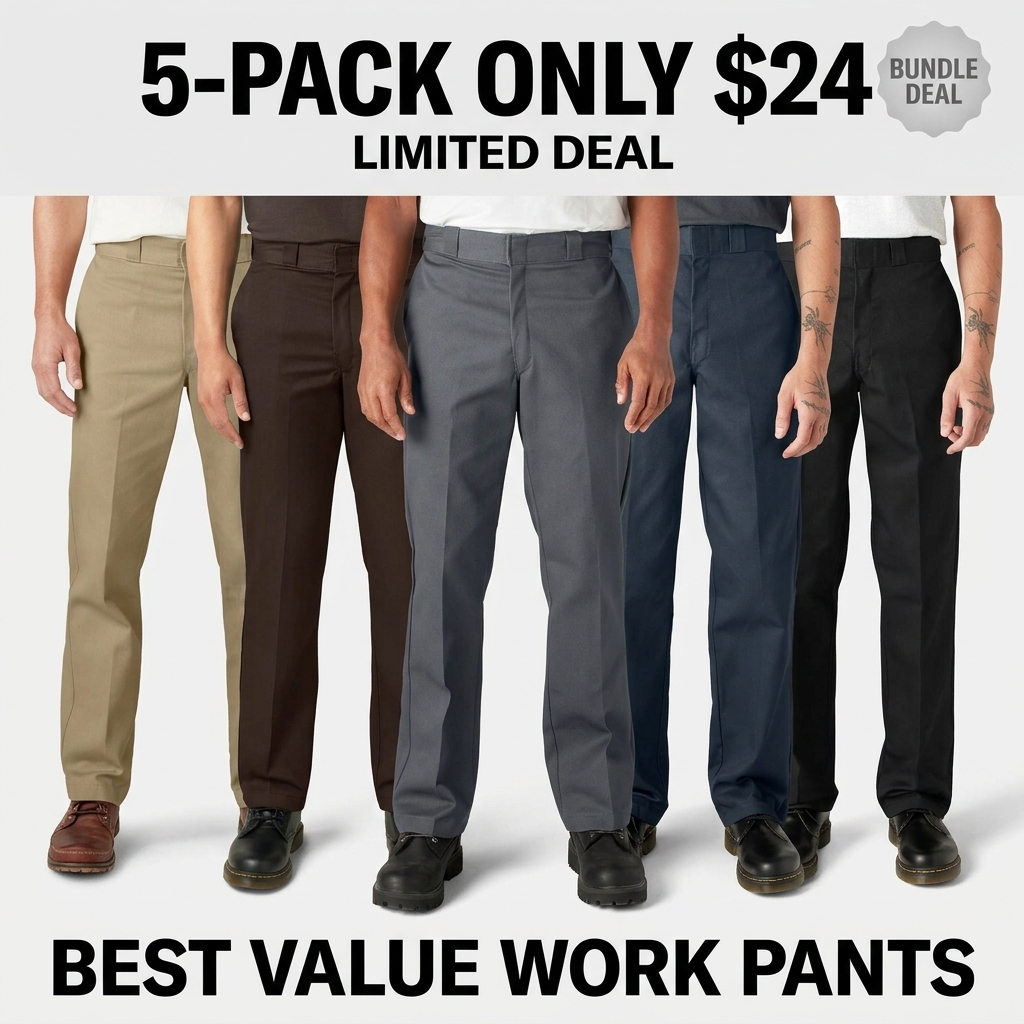 Classic Straight Fit Work Pants – Wrinkle-Resistant, Durable & Easy Care
